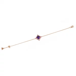 Amethyst & Pink Sapphire Rose Gold Bracelet - Image 2