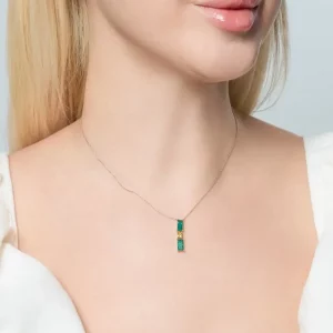 Emerald & Sapphire Chain Necklace - Image 3