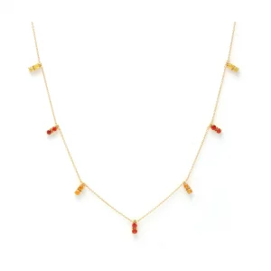 Yellow Gold Necklace with Vibrant Sapphires - Image 2