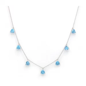 Trillion-Cut Blue Topaz Choker Necklace - Image 2