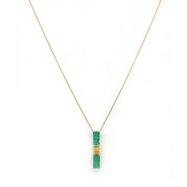 Emerald & Sapphire Chain Necklace