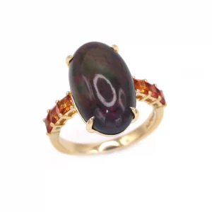 Elegant Opal and Sapphire Gem Ring - Image 2