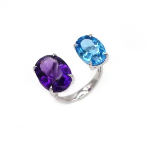 Luxurious Topaz & Amethyst Cocktail Ring - Image 2