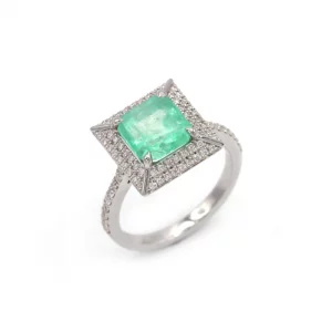 Radiant Emerald & Diamond Statement Ring - Image 2