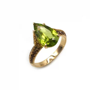 "Golden Serenity" Diamond and Peridot Ring - Image 2