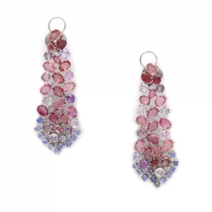 Sapphire & Lolite Cascade Dangle Earrings - Image 2