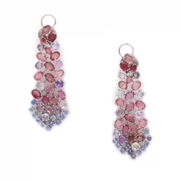 Sapphire & Lolite Cascade Dangle Earrings