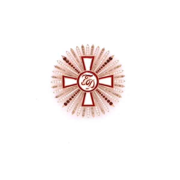 Gleaming Brown Diamond Brooch in Rose Gold