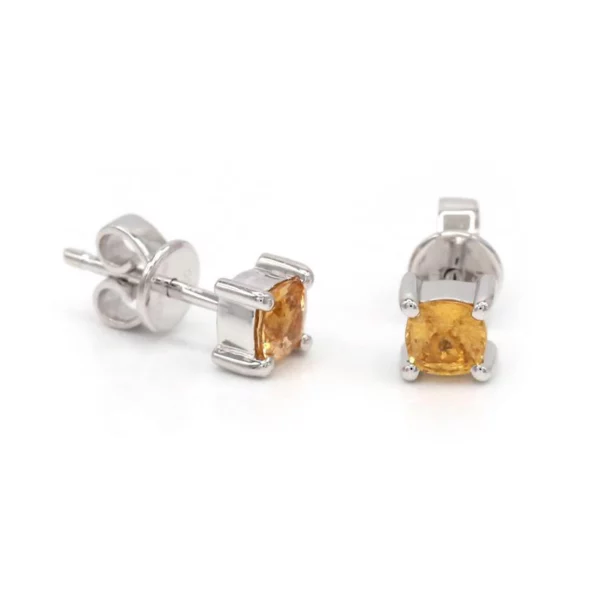 Golden Sparkle: Yellow Sapphire Stud Earrings
