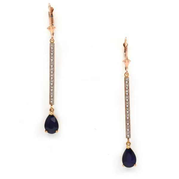 Royal Glow: Sapphire & Diamond Dangle Earrings