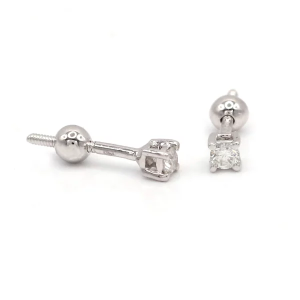 Minimalist Luxe: White Diamond Stud Earrings