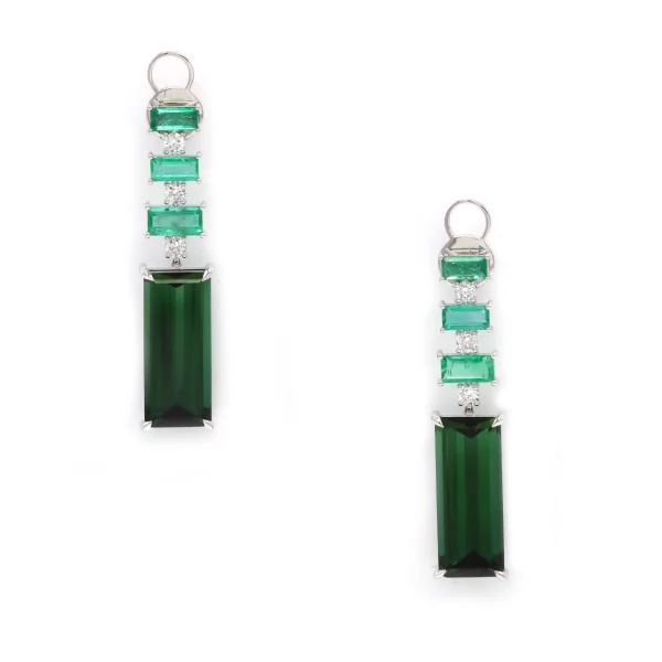 Emerald & Diamond Cascade Dangle Earrings