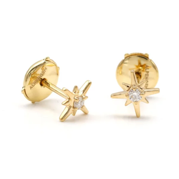 Brilliant Diamond Stud Earrings in Yellow Gold