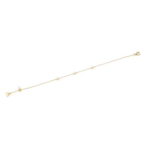 Triple Star Diamond Bracelet in Yellow Gold