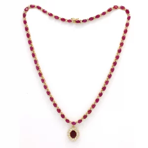 Majestic Ruby Necklace in Yellow Gold - Image 2