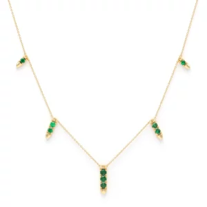 Elegant Tsavorite Gold Chain Necklace - Image 2