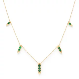 Elegant Tsavorite Gold Chain Necklace - Image 2