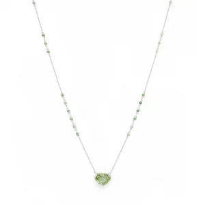 Mint-Green Tourmaline Pendant in White Gold - Image 2