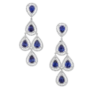 Sapphire & Diamonds Ear Pendants - Image 2