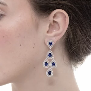 Sapphire & Diamonds Ear Pendants - Image 3