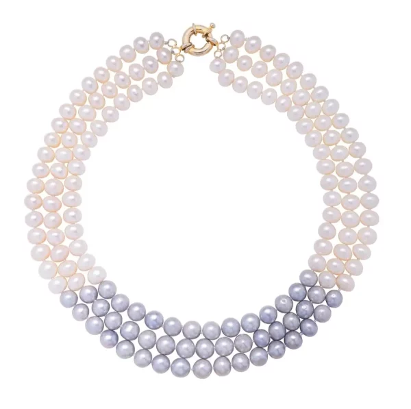 Cultured Pearl and Gold Necklace