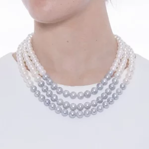 Cultured Pearl and Gold Necklace - Image 3