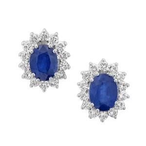 Sapphire & Diamonds Ear Studs - Image 2