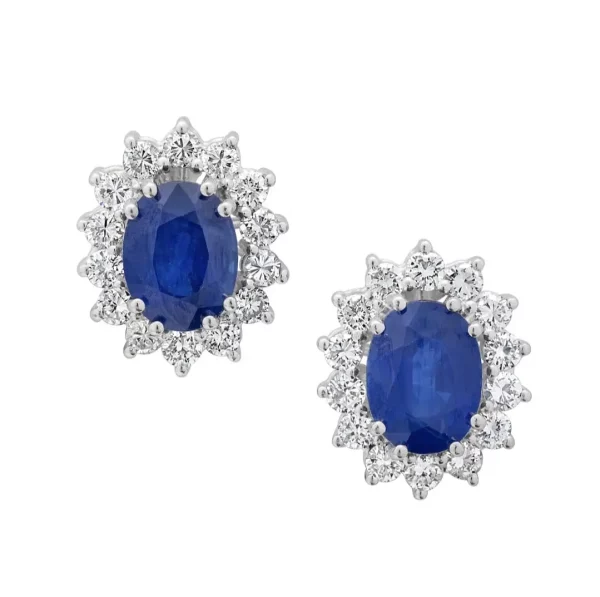 Sapphire & Diamonds Ear Studs