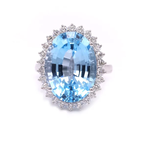Blue Topaz & Diamond Cocktail Ring