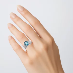 Sophisticated Tourmaline Cocktail Ring with Diamonds - Image 3