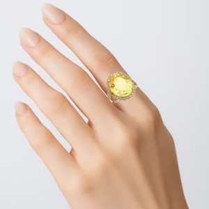 Yellow Sapphire and Diamond Statement Earrings - Image 3