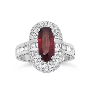 Ruby & Diamond Ring in White Gold - Image 2