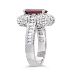 Ruby & Diamond Ring in White Gold - Image 3