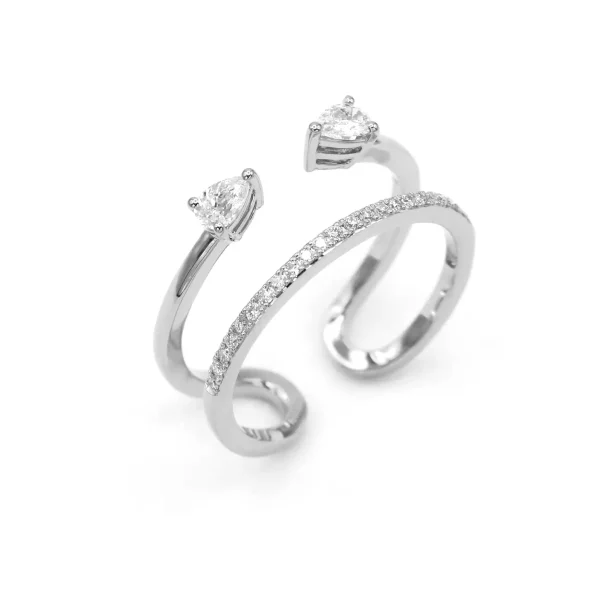 White Gold Ring with Natural Diamonds