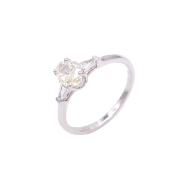 Fancy and Taper Baguette Diamond White Gold Ring