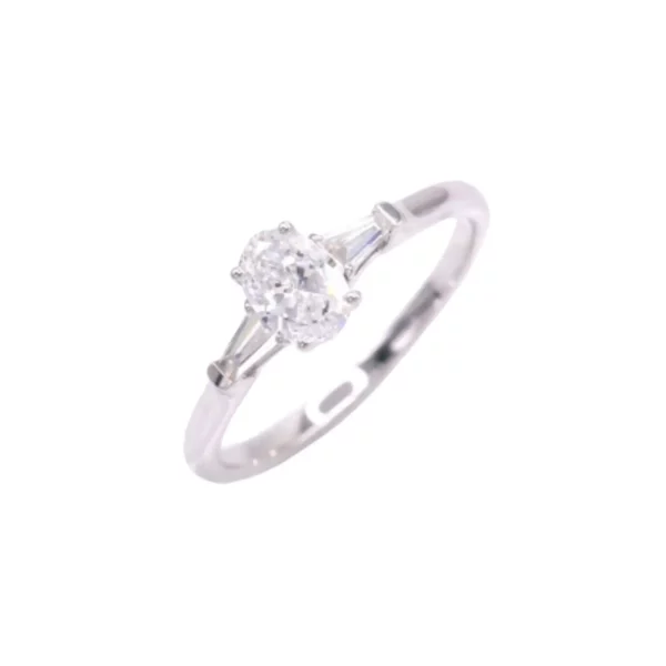 Fancy and Taper Baguette Diamond White Gold Ring