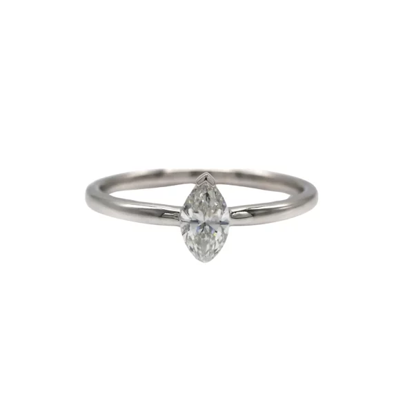 Marquise Diamond White Gold V-Prong Ring