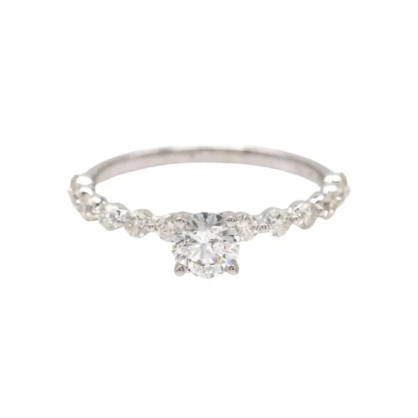 Round Diamond Cluster White Gold Ring
