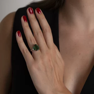 Luxury Emerald, Diamond & Tourmaline Ring - Image 3
