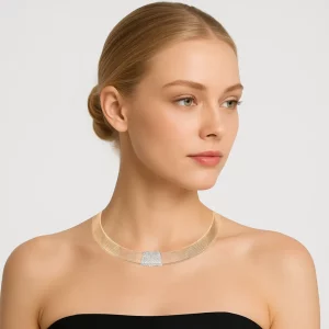 Diamond White & Rose Gold Necklace - Image 3