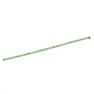18K Yellow Gold 7.32 gms Emerald bagette cut 25/7.68 cts Lenght 18 cm